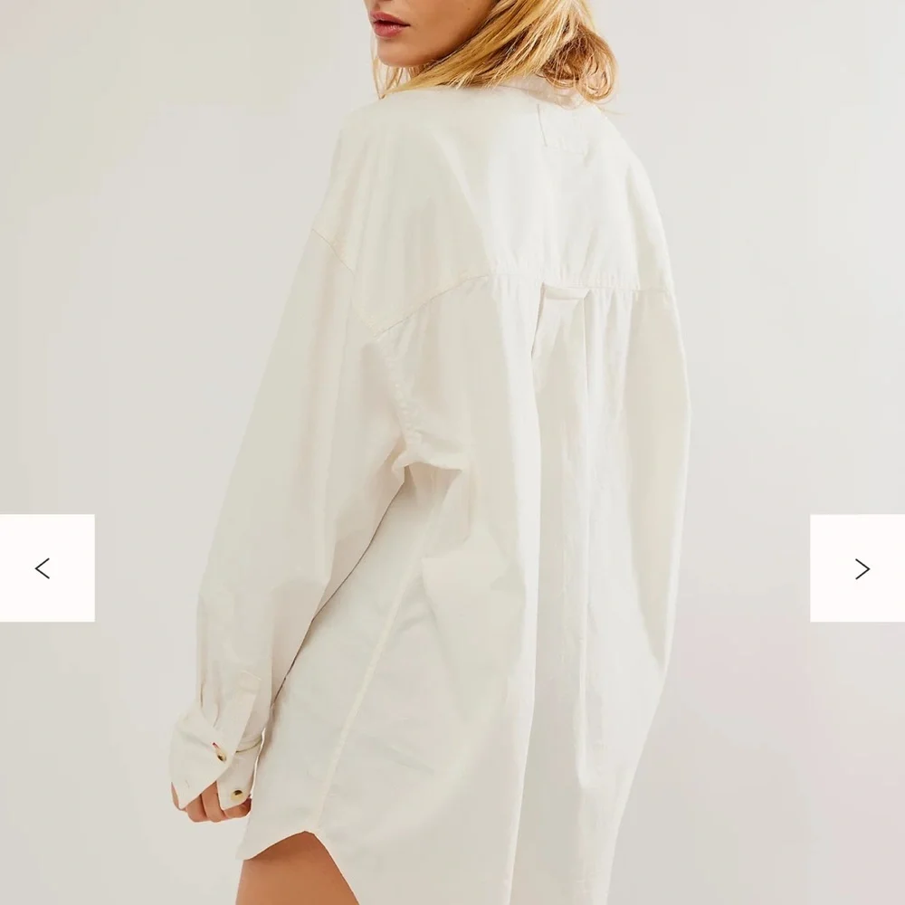 Free People The Freddie Tan khaki Castle wall color Oversized Button Down XS - Picture 7 of 15